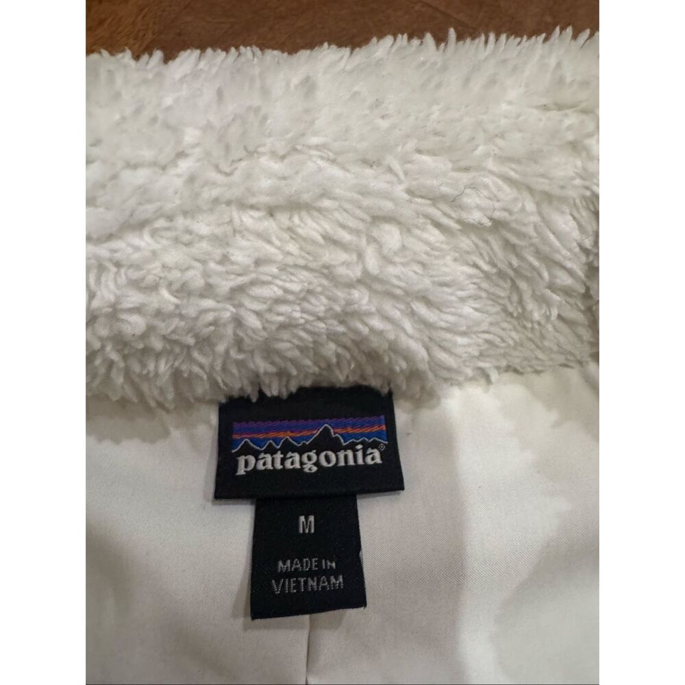 Patagonia Womens Sherpa Fleece Vest Cream Ivory Full Zip Size Medium - Picture 3 of 5
